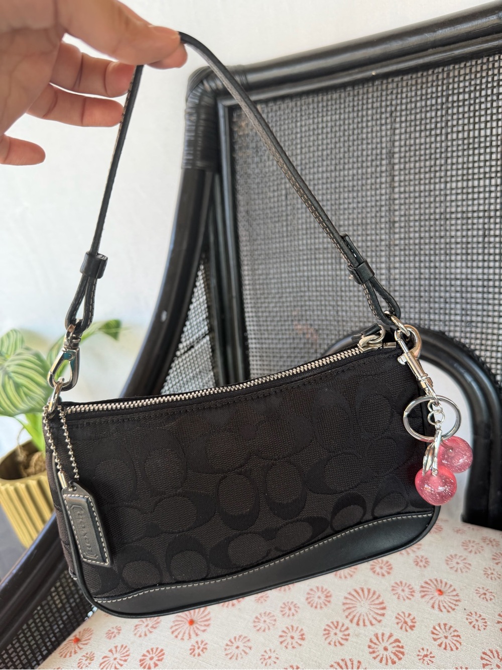 Coach Black Logo-Pattern Shoulder Bag
